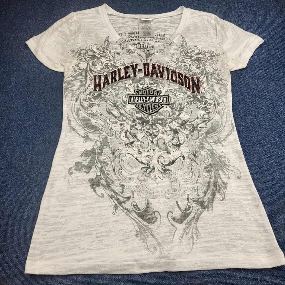 Harley Davidson Womens Graphic T-Shirt Bundle Lot of 3 XS S Biker Moto Tees - Picture 6 of 16